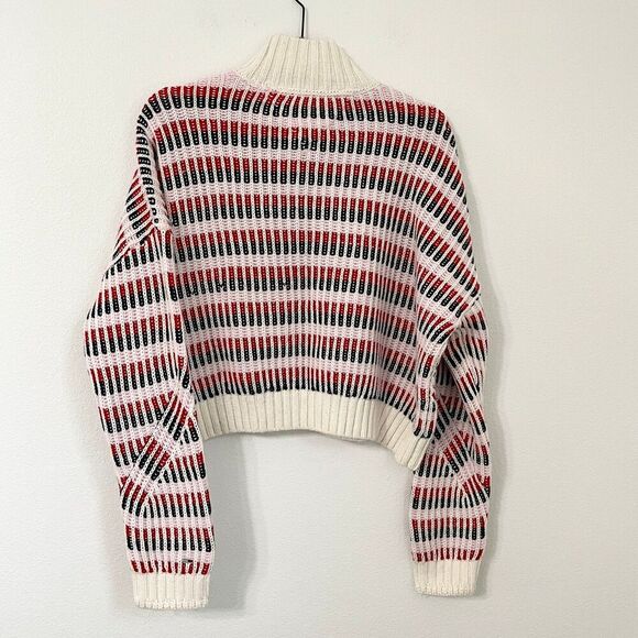 Tommy Jeans Women's Multi Plaited Sweater Wool Blend White/Multi Size M NWT - Picture 4 of 12